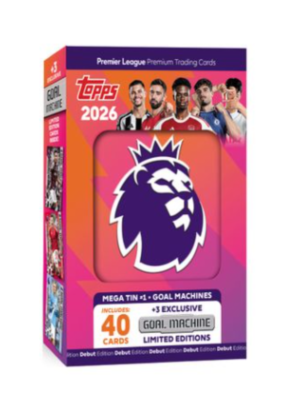 Topps Premier League 2026 Premium Soccer Trading Cards Mega Tin - Pink