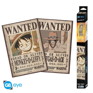 One Piece - Set 2 Chibi Posters - Wanted Luffy & Ace (52x35) - Evogames