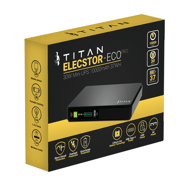 TITAN Elecstor 30W Mini UPS 10000mAh -37WH - Evogames