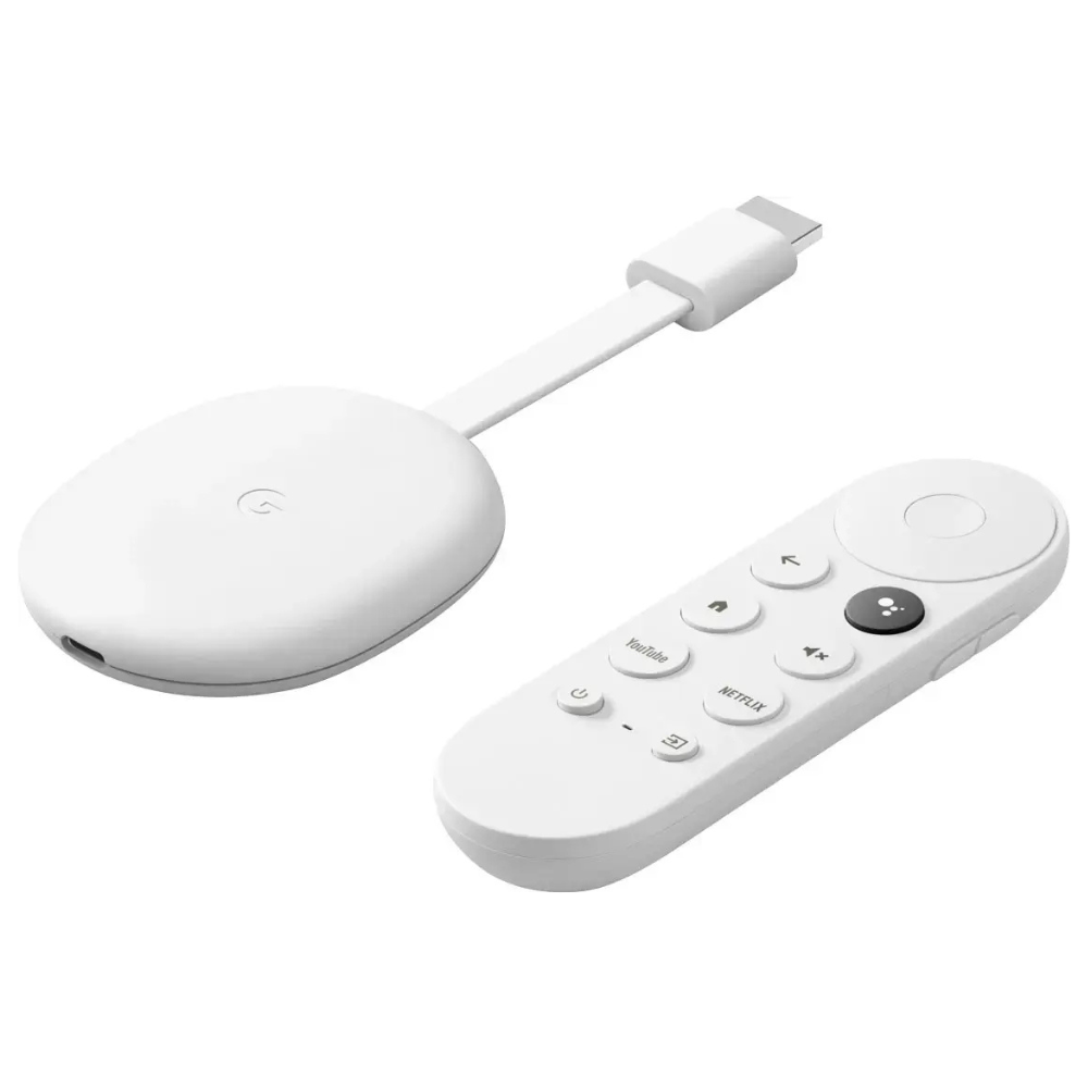 Google - Chromecast 4k with Google TV - White Snow