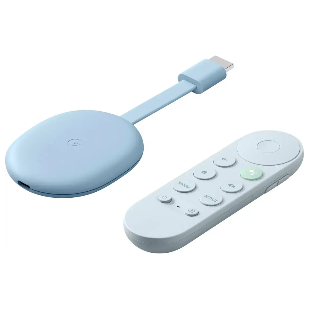 Google - Chromecast 4k with Google TV - Sky Blue