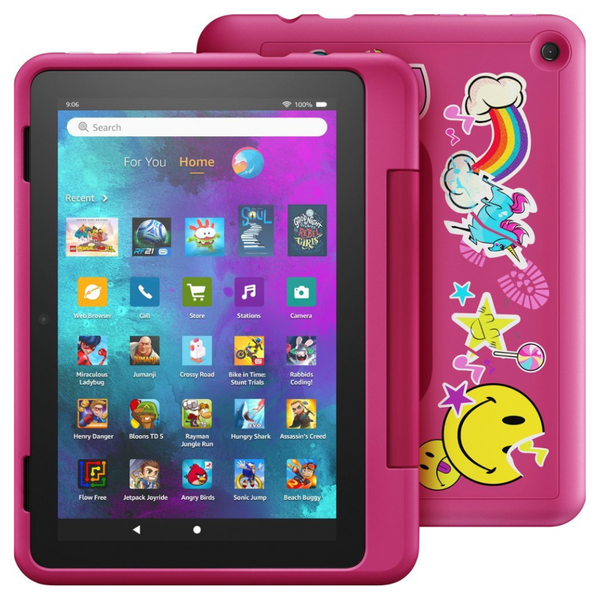 Amazon - Fire HD 8 Kids Pro Ages 6-12 - 8" HD Tablet with Wi-Fi 32 GB - Evogames