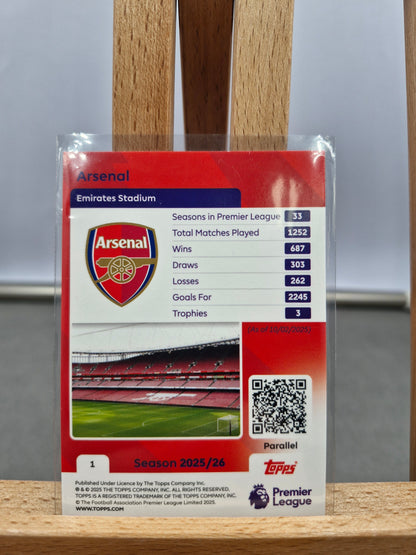 Topps Premier League 2026 - Arsenal Crest Blue Mini Diamond Parallel - Numbered 062/150