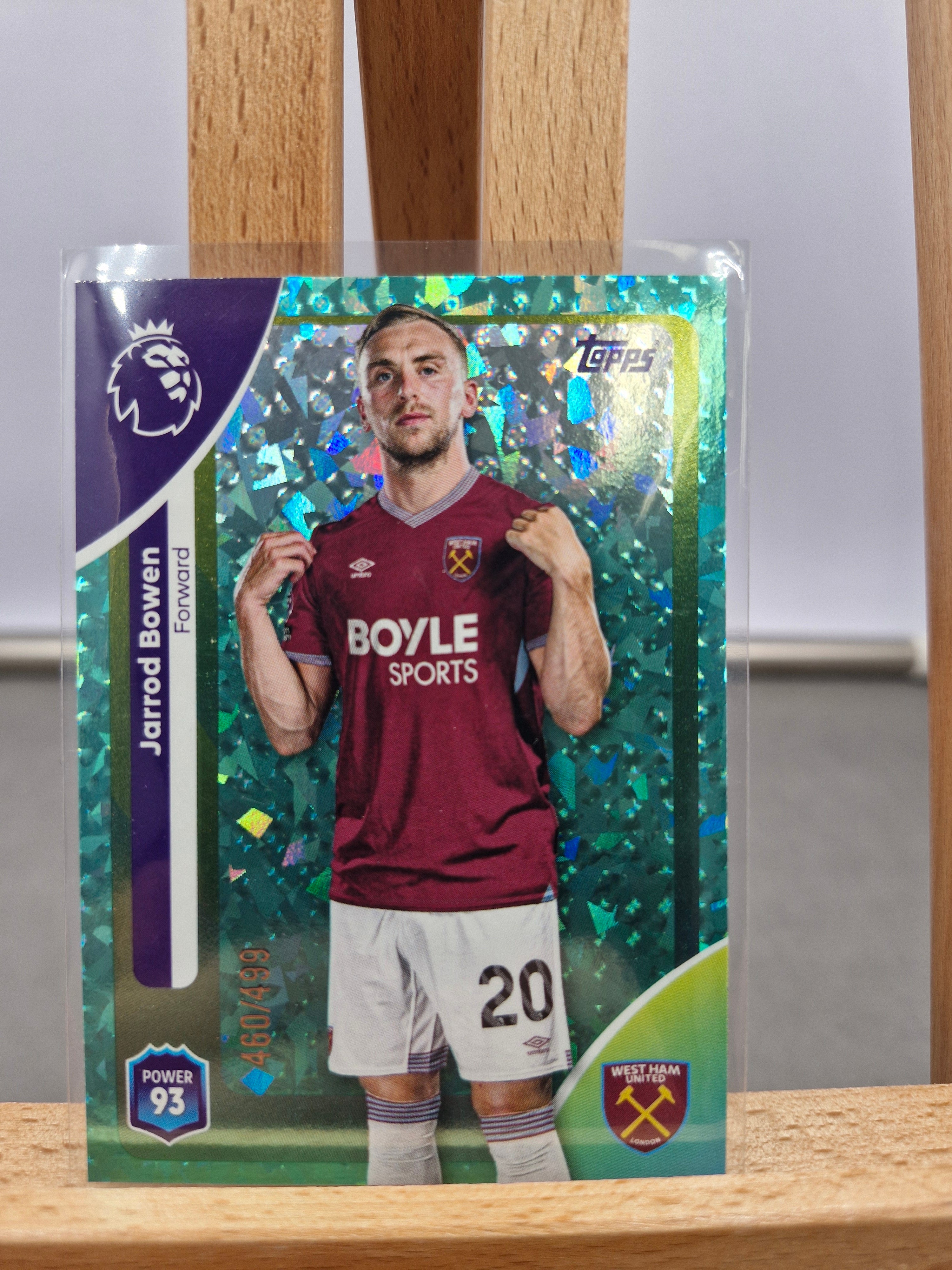 Topps Premier League 2026 - Jarrod Bowen West Ham - Aqua Mini Diamond Parallel Numbered 460/499