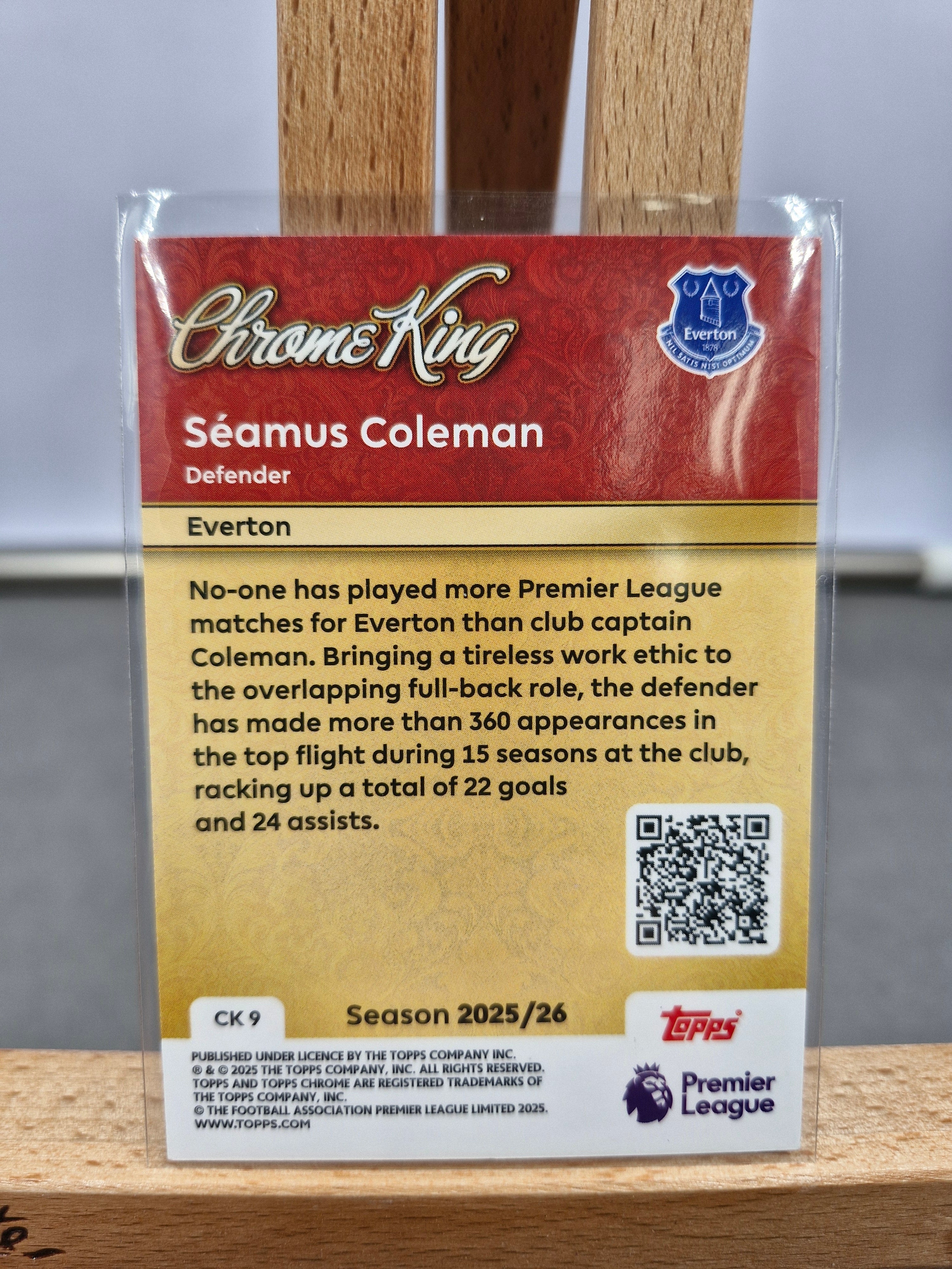 Topps Premier League 2026 - Chrome King - Seamus Coleman CK9 - Everton