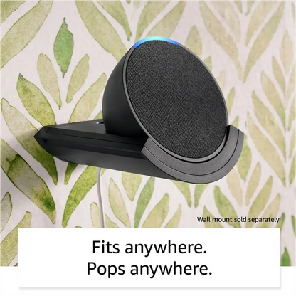 Amazon Echo Pop compact Wi-Fi and Bluetooth smart speaker with Alexa - Charcoal