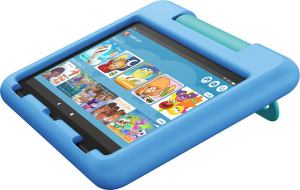 Amazon - Fire HD 8 Kids Ages 3-7 (2022) 8" HD tablet with Wi-Fi 32 GB - Blue - Evogames