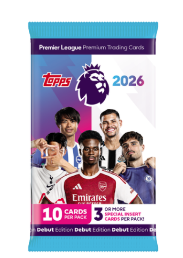 Topps Premier League 2026 Premium Soccer Trading Cards Box (28 packets)
