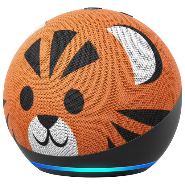 Amazon Echo Dot (4th Gen) Kids | Designed for kids, with Alexa - Tiger - Evogames