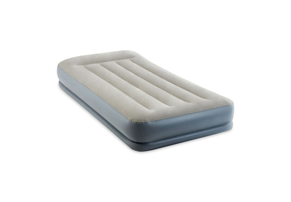 Intex Twin Pillow Rest Mid-Rise Airbed W/ Fiber-Tech Bip (Built-In Pump) - Evogames