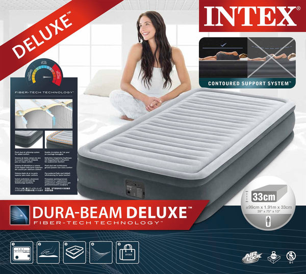 Intex Twin Dura-Beam Comfort-Plush Airbed With Bip - Evogames
