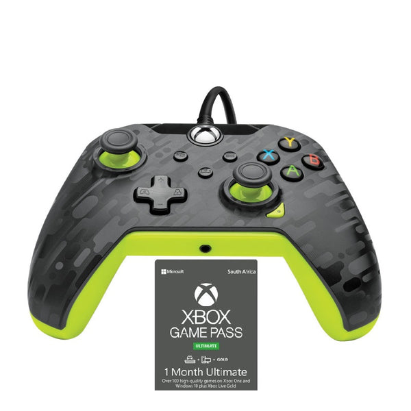 PDP Wired Controller for Xbox Series X - Electric Carbon  (includes1 Month Ultimate Game Pass) - Evogames