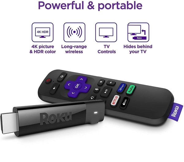 Roku Streaming Stick+ 4K Streaming Media Player with Voice Remote - Evogames