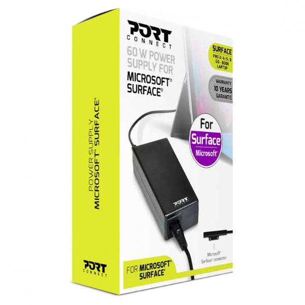 Port Connect 60W for Microsoft Surface Adapter - Black - Evogames