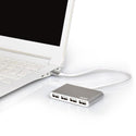 Port USB2.0 to 4 x USB2.0 480Mbps 4 Port Hub - Silver - Evogames