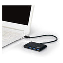 Port USB Type-C to 3 x USB3.0 and 1 x Type-C PD 30cm 4 Port Hub - Black - Evogames