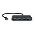 Port USB Type-C to 4 x USB3.0 5Gbps 30cm 4 Port Hub - Black - Evogames