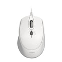 Port Connect Wired USB|Type-C 3600DPI Mouse - White - Evogames