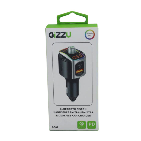 GIZZU Bluetooth 5 USB QC3.0 | Type-C PD Power | MicroSD FM Transmitter Handsfree Kit - Evogames