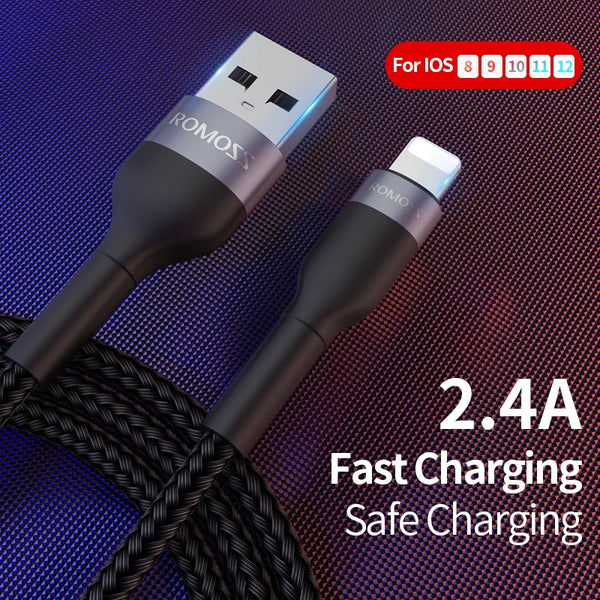Romoss USB to Lightning 1m Cable Black - Evogames