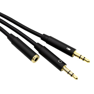Gizzu Audio 1 x 3.5mm (Female) to 1 x 3.5mm (Male) Mic + 1 x 3.5mm (Male) Headset Jack Adapter Cable - Evogames