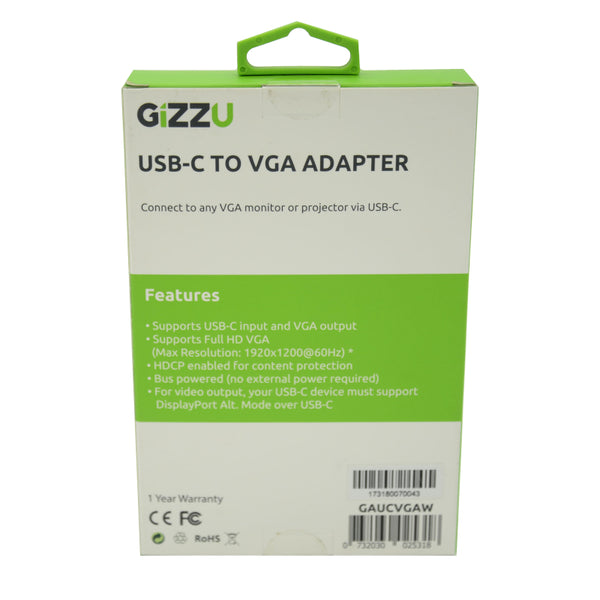 GIZZU Type-C to VGA Adapter - Evogames