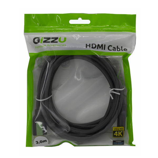 GIZZU High Speed V2.0 HDMI 3m Cable with Ethernet Polybag - Evogames