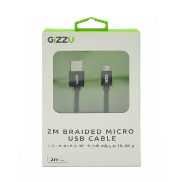 GIZZU Micro 1.2m USB Braided Cable Black - Evogames
