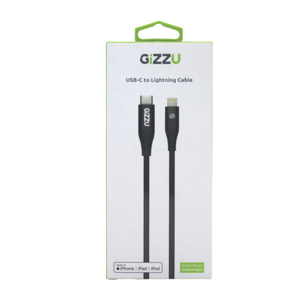 GIZZU USB-C to Lightning 8Pin 1.2m Cable - Black - Evogames