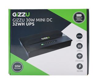 UNBOXED DEAL GIZZU 30W 32Wh 8800mAh Mini DC UPS - Black - Evogames