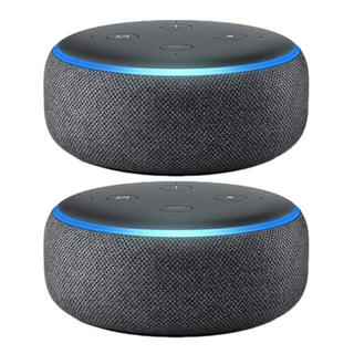 2 x Amazon Echo Dot 3rd Gen Charcoal Bundle - Evogames